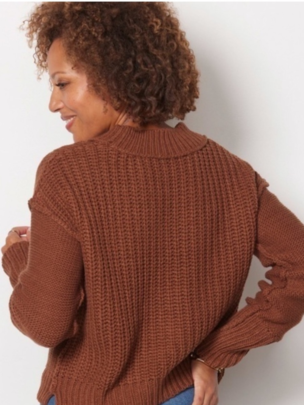 Free People Bell Song Pullover Sweater Brown Size Small - Picture 8 of 8